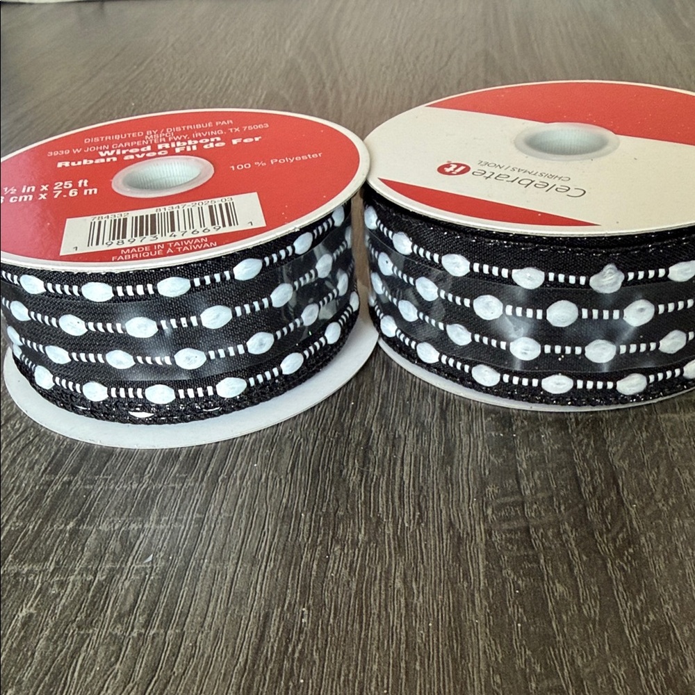 Black and White Patterned Ribbon